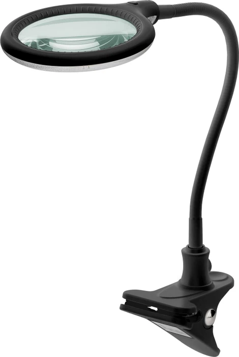 Wentronic Goobay LED-Stand-/Klemm-Lupenleuchte, 6W, 1.75x, 3 Dioptrien schwarz