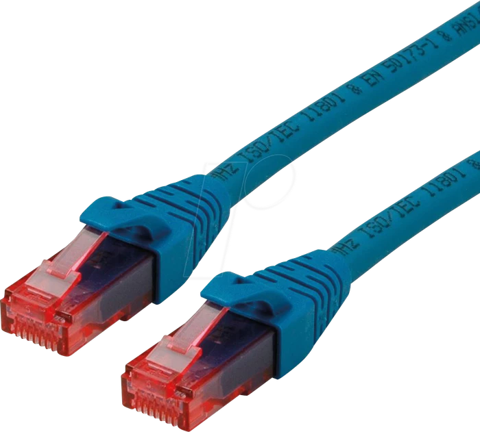 Roline / Secomp LSZH GHMT Patchkabel, Cat6, U/UTP, RJ-45/RJ-45, 0.3m, blau