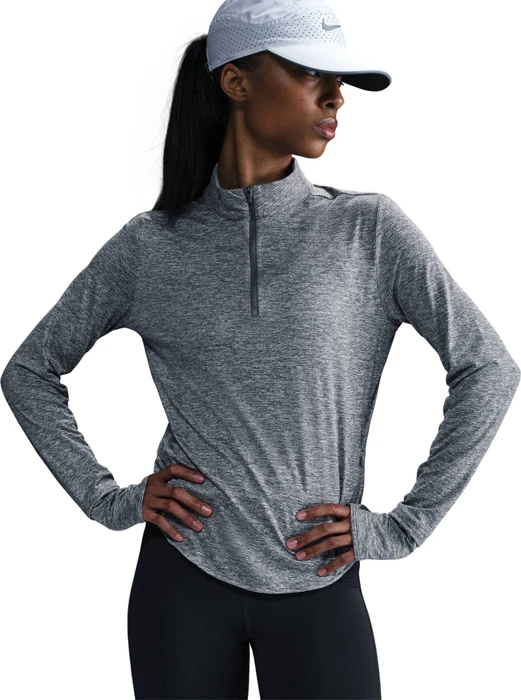 Nike Swift Dri-FIT UV 1/4-Zip Laufshirt langarm smoke grey/heather (Damen)