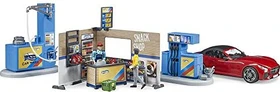 Bruder bworld - Tankstelle mit Fahrzeug und Waschplatz
