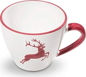 Gmundner Keramik Bordeauxroter Hirsch Kaffeetasse Gourmet 9cm