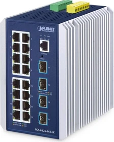 Planet IGS-6325 Industrial Railmount Gigabit Managed Switch, 16x RJ-45, 4x SFP+ (IGS-6325-16T4X)