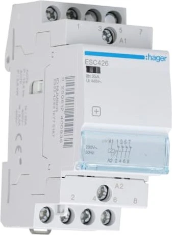 Hager Installationsschütz 25A 4 Öffner 230V