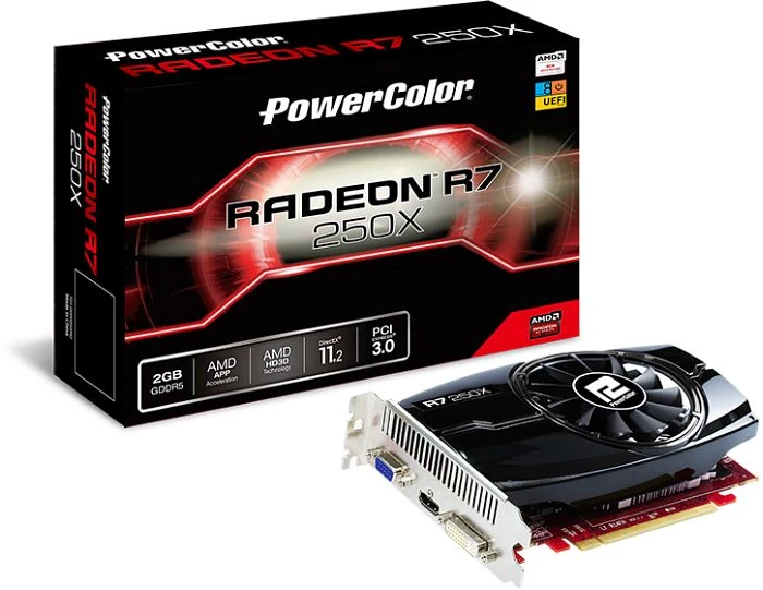 PowerColor Radeon R7 250X, 2GB GDDR5, VGA, DVI, HDMI