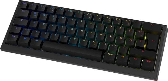 Ducky One X Mini Wireless, schwarz, LEDs RGB, Inductive Analog Switch, USB/Bluetooth, DE
