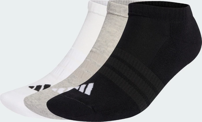 adidas Cushioned Low Cut Socken medium grey heather/white/black, 3 Paare