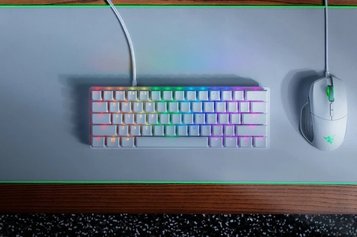 Razer Huntsman Mini, Mercury White, Razer Clicky Optical PURPLE, USB, ND