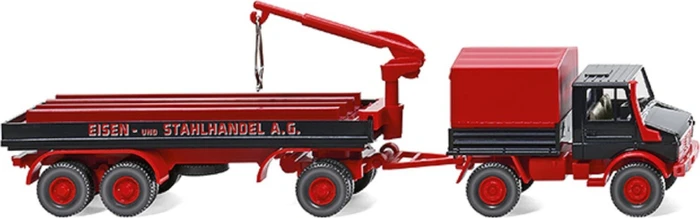 Wiking Unimog U 1700 mit Bauanhänger Eisen- und Stahlhandel A.G.