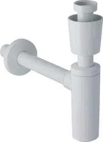 Geberit Tauchrohrgeruchsverschluss für Waschbecken, mit Ventilrosette, Abgang horizontal, ø32mm, weiß-alpin