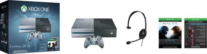 Microsoft Xbox One - 1TB Halo 5: Guardians Limited Edition Bundle silber/grau/blau