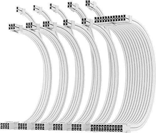 AsiaHorse Cable Extension Kit, 1x 24-Pin, 2x 4/8-Pin ATX, 3x 8-Pin PCIe, 16AWG, weiß, 30cm, aktualisiert