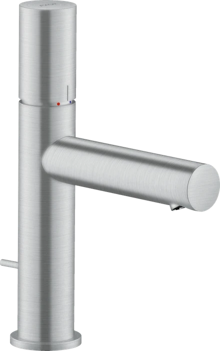 Hansgrohe Axor Uno Waschbeckenarmatur 110 mit Zerogriff und Zugstangen-Ablaufgarnitur brushed chrome
