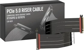 LinkUP AVA5 v4 ITX Armour Riser Kabel, links gerichtet, gewinkelt, PCIe 5.0, 900mm, schwarz