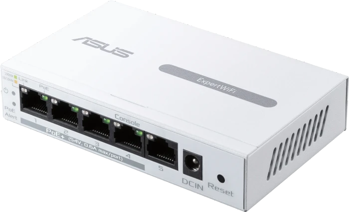 ASUS ExpertWiFi EBP15 Desktop Gigabit Smart Switch, 5x RJ-45, PoE+