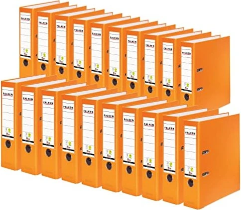 Falken Color Ordner 2-Ring PP, 80mm, A4, orange, 20er-Pack