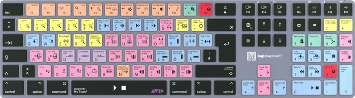 LogicKeyboard Titan Wireless Avid Pro Tools Mac, Titanium Gray, LEDs weiß, USB/Bluetooth, DE