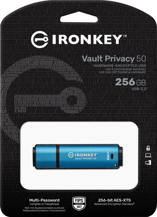 Kingston IronKey Vault Privacy 50 256GB, USB-A, USB 3.2 Gen 1×1
