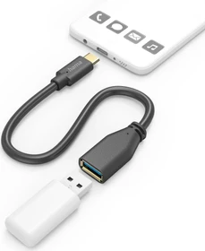 Hama USB-Adapterkabel OTG USB-C-Stecker - USB-A-Buchse 15cm schwarz