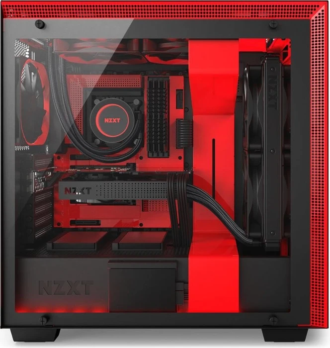 NZXT H700i schwarz/rot, Glasfenster