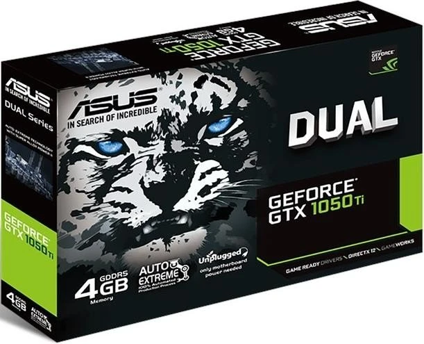 ASUS Dual GeForce GTX 1050 Ti, DUAL-GTX1050TI-4G, 4GB GDDR5, DVI, HDMI, DP