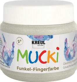 Kreul Mucki Funkel-Fingerfarbe, drachensilber, 150ml