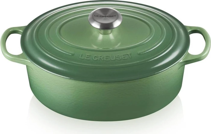 Le Creuset Signature Gusseisen Bräter oval 27cm 4.1l bamboo green