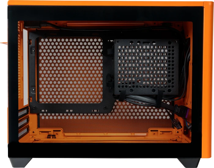 Cooler Master MasterBox NR200P Color Edition Sunset Orange, Glasfenster, Mini-ITX