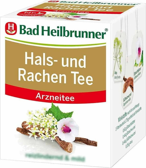 Bad Heilbrunner Hals- und Rachen Tee Beutel, 8 Stück