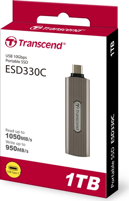 Transcend ESD330C Portable SSD 1TB, USB-C, USB 3.2 Gen 2×1