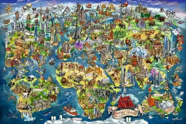 Ravensburger Weltkarte mit Sehenswürdigkeiten