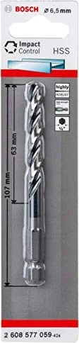 Bosch Professional HSS Impact Control Spiralbohrer, 6.5x63x107mm, 1 Stück