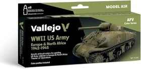 Vallejo Model Air afv Color Series WWII US Army Europe & North Africa 1942-1945 Farbset, 8-tlg.