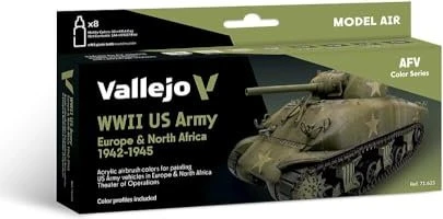Vallejo Model Air afv Color Series WWII US Army Europe & North Africa 1942-1945 Farbset, 8-tlg.