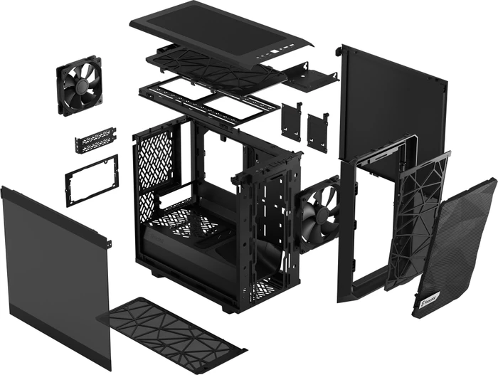 Fractal Design Meshify 2 Nano Black TG Dark Tint, Glasfenster, Mini-ITX