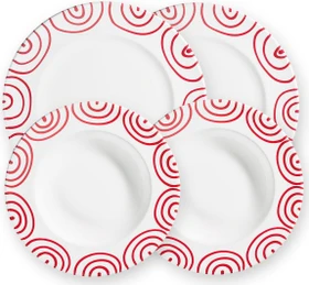 Gmundner Keramik Rotgeflammt Dinner für 2 Gourmet Tafelservice,   4-tlg.