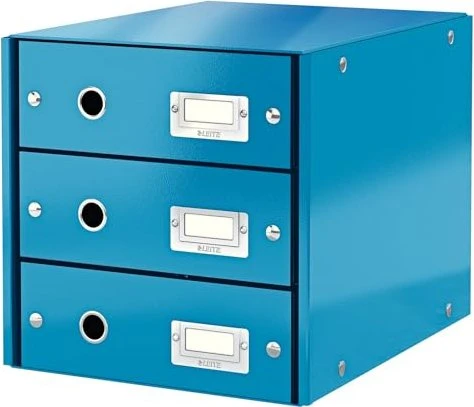 Leitz Click & Store WOW Schubladenbox, 3 Schubladen, blau