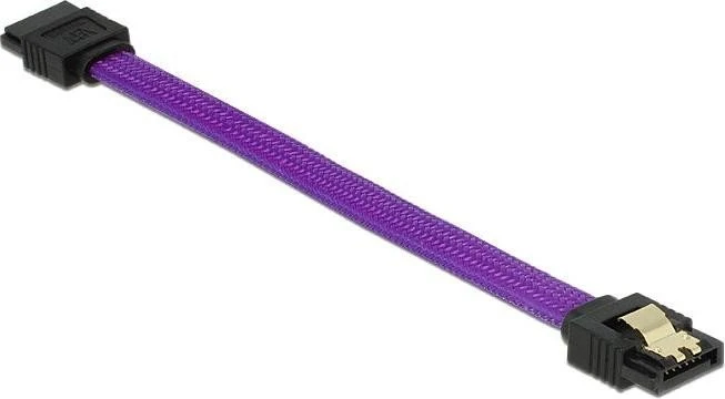 DeLOCK SATA 6Gb/s Kabel Premium violett 0.1m, gerade/gerade
