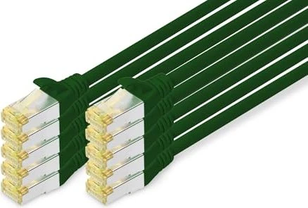 Digitus Patchkabel, Cat6a, S/FTP, RJ-45/RJ-45, 0.5m, grün, 10er-Pack