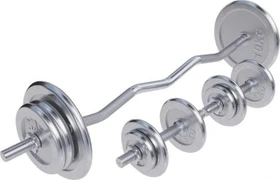 Gorilla Sports Chrom Sternverschluss Sz-Curl Set 70kg
