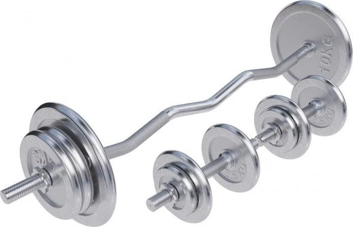 Gorilla Sports Chrom Sternverschluss Sz-Curl Set 70kg