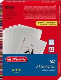 Herlitz Sichthülle für Akten, A4, transparent, 100er-Pack