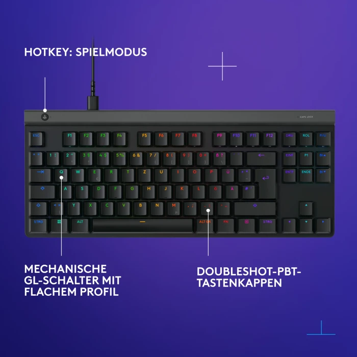 Logitech G515 TKL, schwarz, GL TACTILE, USB, DE