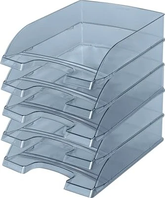 Leitz Plus Briefablage, A4, grau/transparent, 5er-Pack