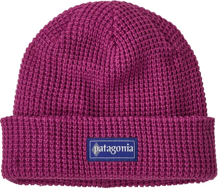 Patagonia SnowDrifter Beanie hut tripper label: amaranth pink