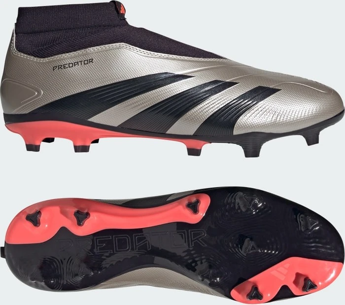 adidas Predator League Laceless FG platinum metallic/aurora black/turbo