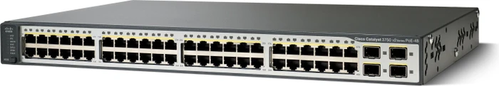 Cisco Catalyst 3750 V2 IP Services Rackmount Managed Stacking Switch, 48x RJ-45, 4x SFP, 370W PoE