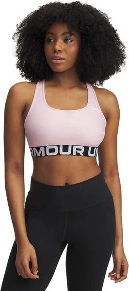 Under Armour HeatGear Armour Mid Sport-BH prime pink/white (Damen)