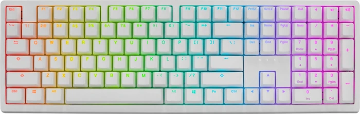 Ducky Zero 6108 Wireless, Pure White, LEDs RGB, MX2A RGB RED, USB/Bluetooth, ND