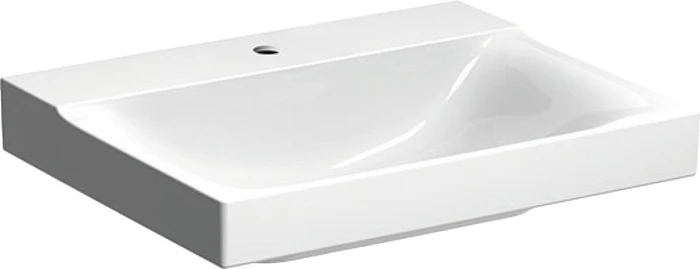 Geberit Xeno² Waschtisch 60x48cm, Hahnloch mittig, ohne Überlauf, weiß/KeraTect
