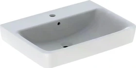 Geberit Renova Plan Waschtisch 65cm, Hahnloch mittig, mit Überlauf, weiß